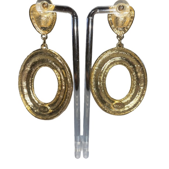 Elegant vintage Park Lane Jewelry Gold tone fashion Drop Earrings Never Worn - Picture 2 of 3